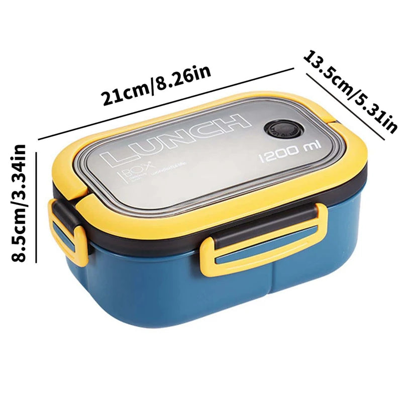 2-Layer Leakproof Bento Lunch Box with Spoon & Fork