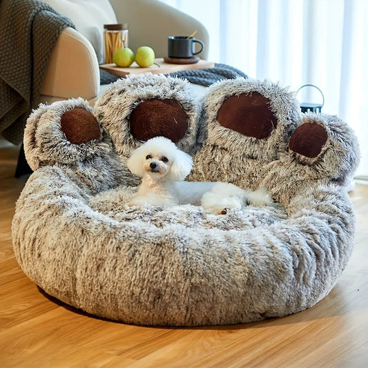 Bear Paw Pet Bed - Cozy Sofa for Dogs & Cats