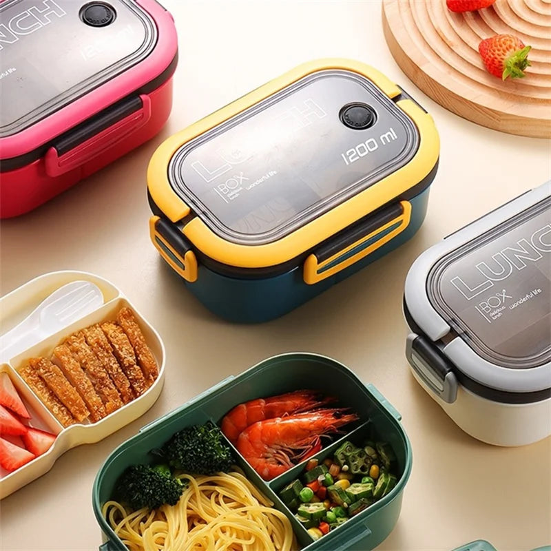 2-Layer Leakproof Bento Lunch Box with Spoon & Fork